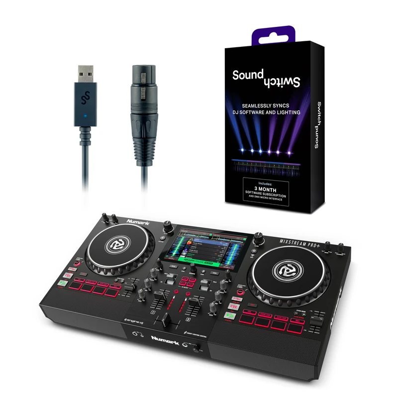 Numark Mixstream Pro+ DJ Controller and DMX Interface for Live Music, DJ sets, Events, Music production