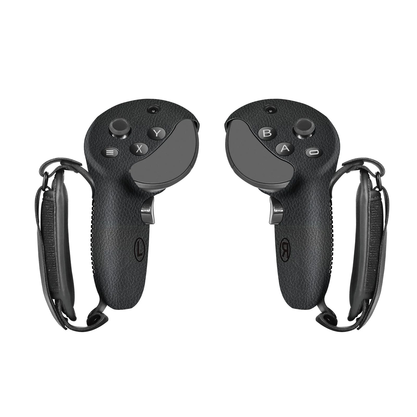 Globular Cluster Silicone Grips for Meta Quest Pro Controllers - Come with PU Leather Cushion Pad - More Comfortable,Black