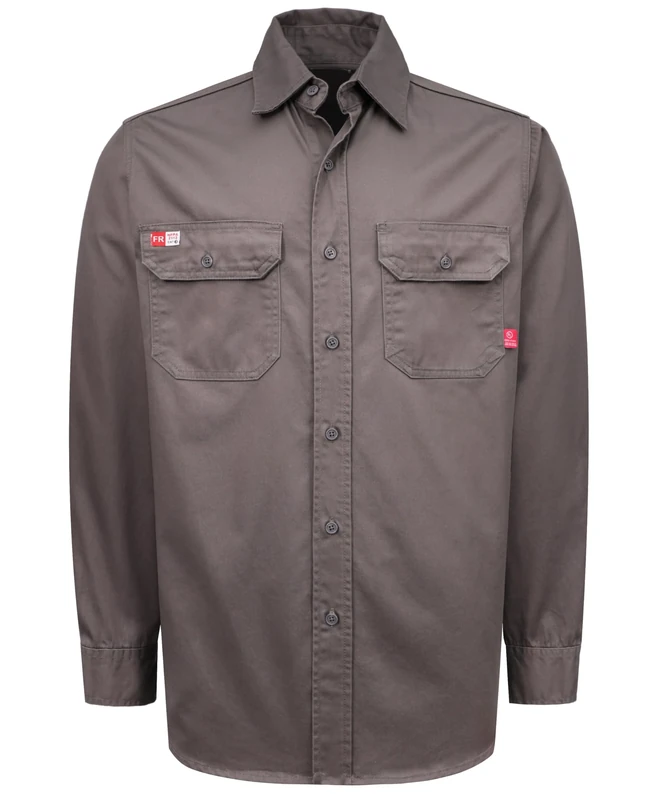 TICOMELA FR Shirts for Men Flame Resistant Shirt CAT2 Light Weight 6.5oz Fire Retardant Men's Welding Shirt, Charcoal Grey, XL