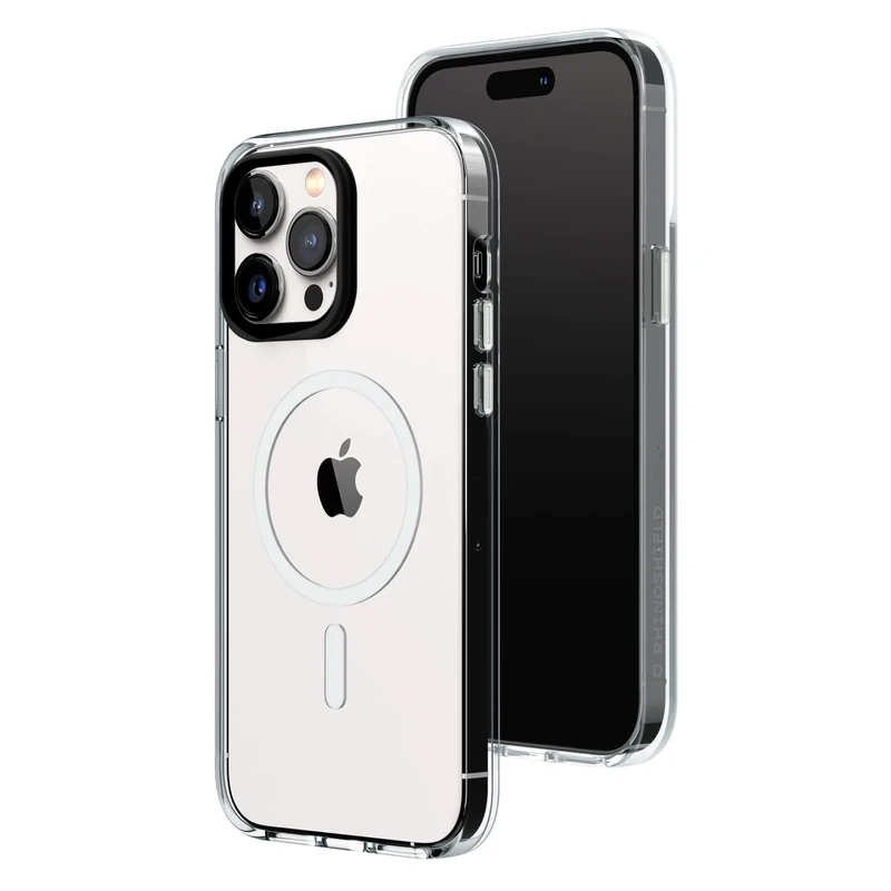 RHINOSHIELD Clear Case Compatible with Magsafe for [iPhone 14 Pro Max] Superior magnetic, Advanced Yellowing Resistance, Crystal Clear, Protective and Customizable Clear Phone Case-Black Camera Ring