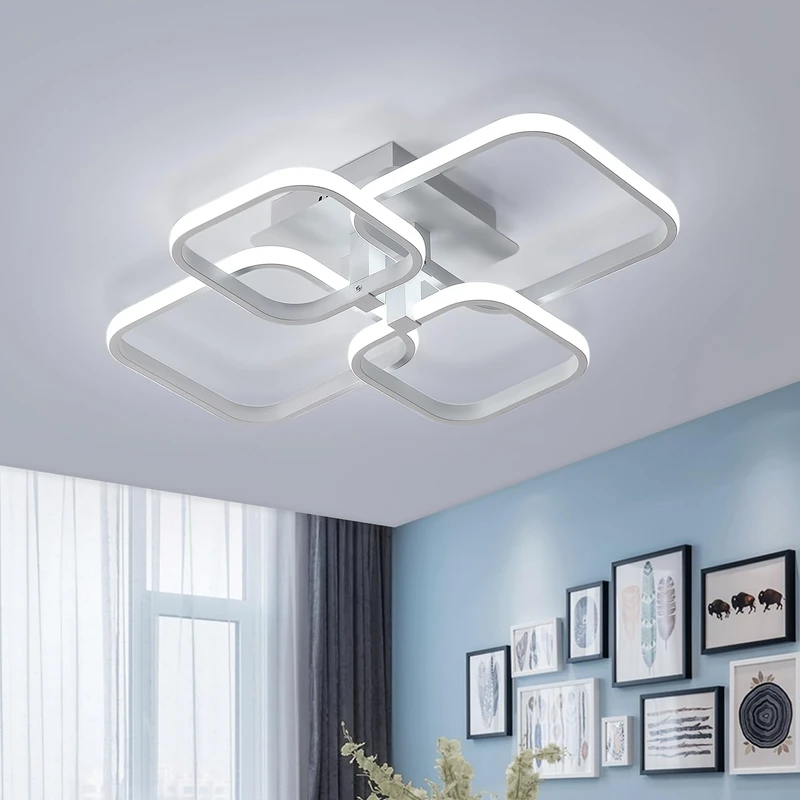 Comely Modern LED Ceiling Light - 60W 6750LM White Square Design