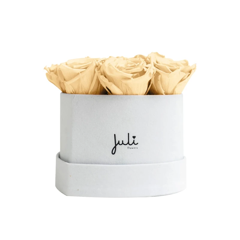 Juli Flowers Champagne XS Velvet White Heart - Image 1