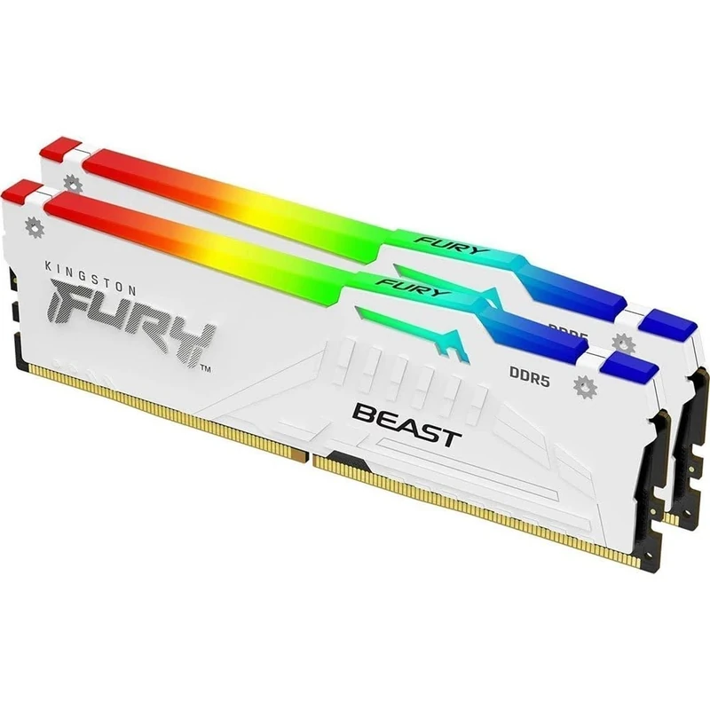 Kingston FURY Beast 64GB DDR5 6000MT/s CL36 RGB EXPO Kit - White