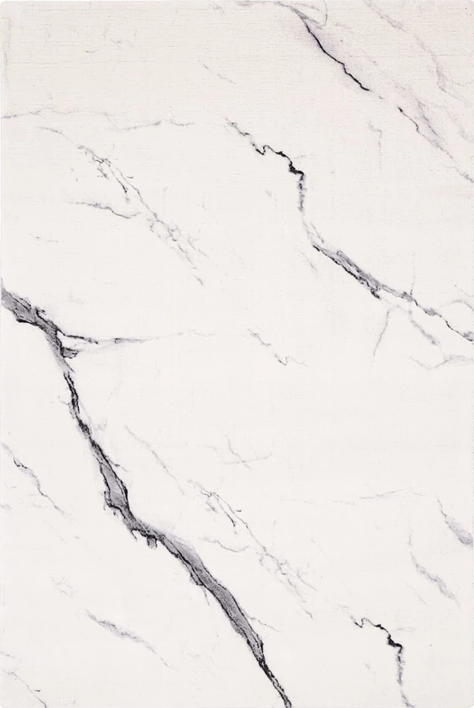 Agnella Various Marble Rugs - Carpet 100% New Zealand Wool - Woven with Wilton Technology - Modern Vintage Retro Living Room Rug - 133 x 180 x 1.20 cm - Polar White