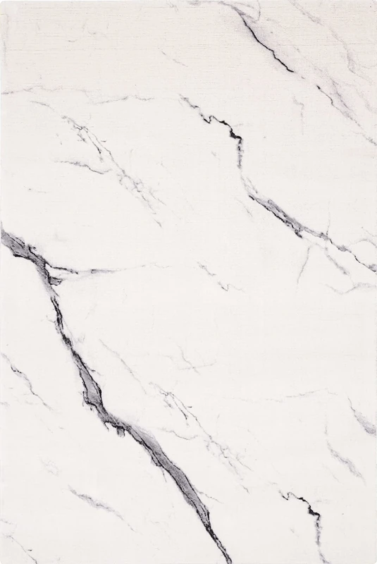 Agnella Various Marble Rugs - Carpet 100% New Zealand Wool - Woven with Wilton Technology - Modern Vintage Retro Living Room Rug - 160 x 240 x 1.20 cm - Polar White