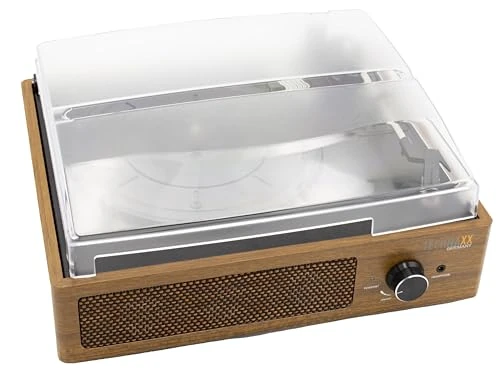 Technaxx Retro Turntable with 2x3W Speakers, LP Digitization directly to USB Stick, Bluetooth V5.0 TX-186 – RCA Output for Connecting to Hi-Fi Systems, 3 Speeds, AUX-IN Jack