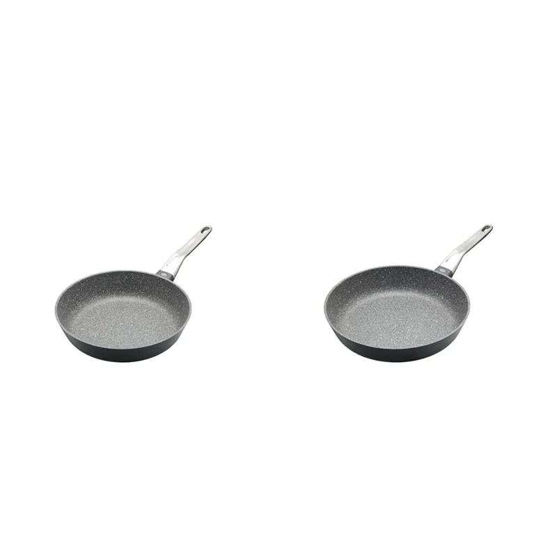 Bundle of MasterClass Cast Aluminium Induction-Safe Non-Stick Frying Pan, 26 cm (10"), Grey + MasterClass Cast Aluminium Frying Pan, Induction-Safe Aluminium Pan, Non-Stick, 28 cm (11"), Grey