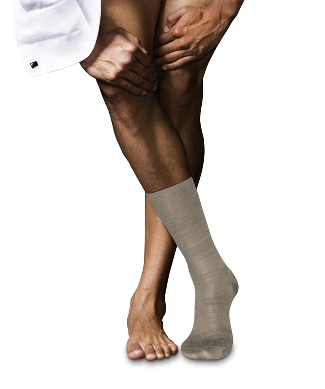 FALKE Men's Highshine M So Silk Cotton Patterned 1 Pair Socks, Beige Corn 4096, 7-8