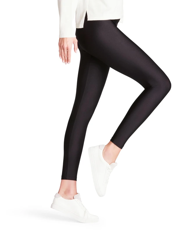 FALKE Women's Elegant Shine W LE Opaque Plain 1 Pair Leggings, Black (Black 3009), S 36-38
