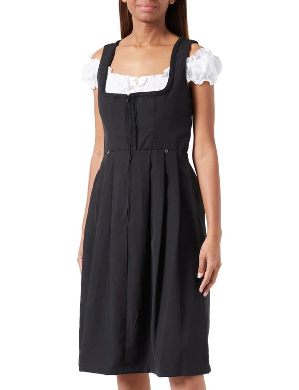 Stockerpoint Women's Zita Midi Dirndl Without Apron, Black, 16