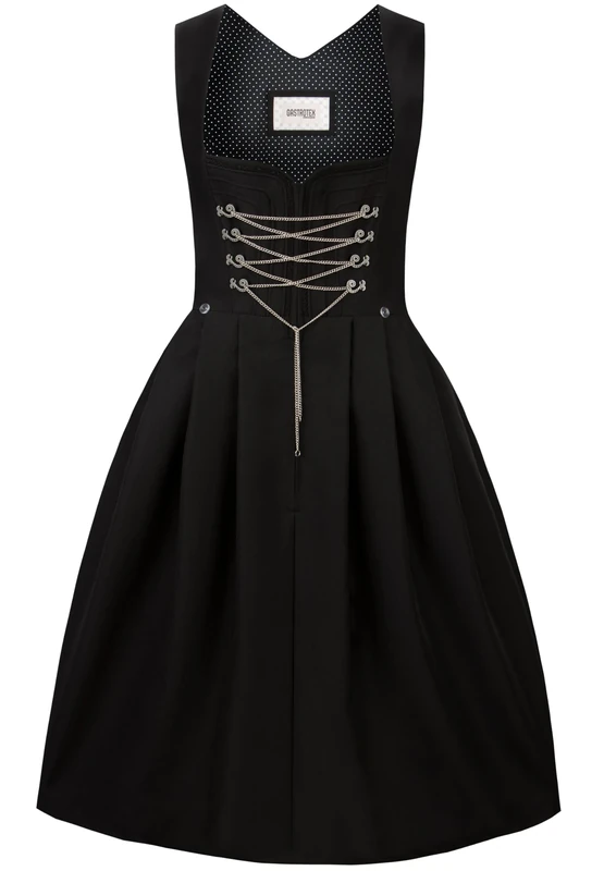 Stockerpoint Women's Adele Midi Dirndl Without Apron, Black, 10