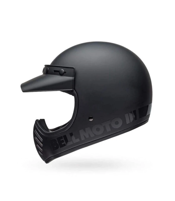 Bell Moto-3 Classic ECE Helmet, Sporty Retro Design, Trailblazer in Helmet World, Matte Black, Size: XS