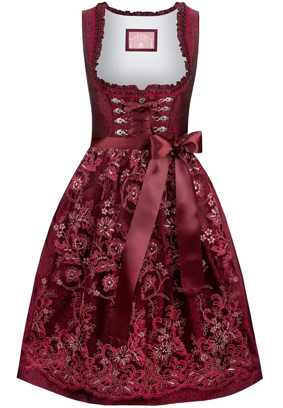 Stockerpoint Women's Eva Dirndl Special Occasion Dress, red, 14 - Image 1