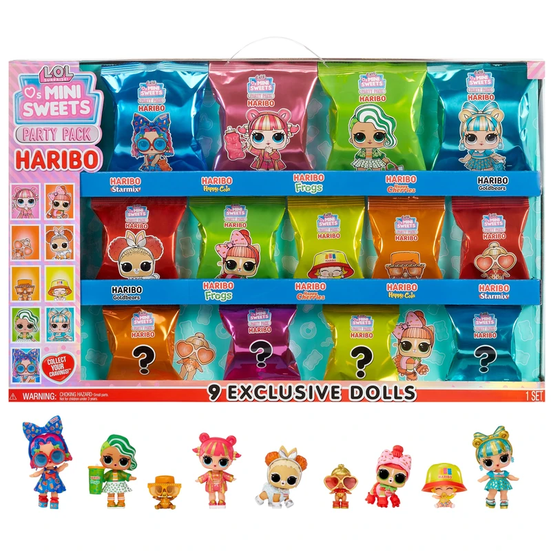 LOL Surprise Loves Mini Sweets X HARIBO Party Pack - With 9 Collectible Dolls and 45+ Surprises - Accessories, Limited Edition Dolls and a Haribo Candy Theme - Great for Girls and Boys Ages 3+