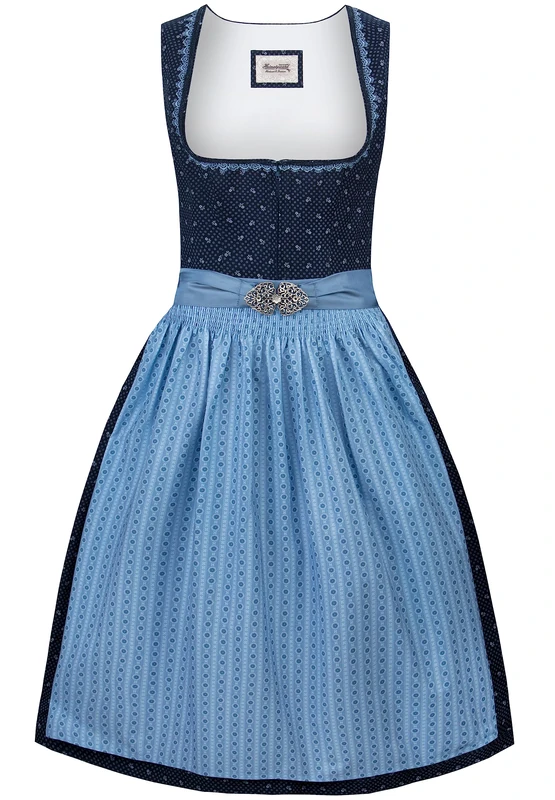 Stockerpoint Women's Dunja Midi Dirndl, Blue, 10
