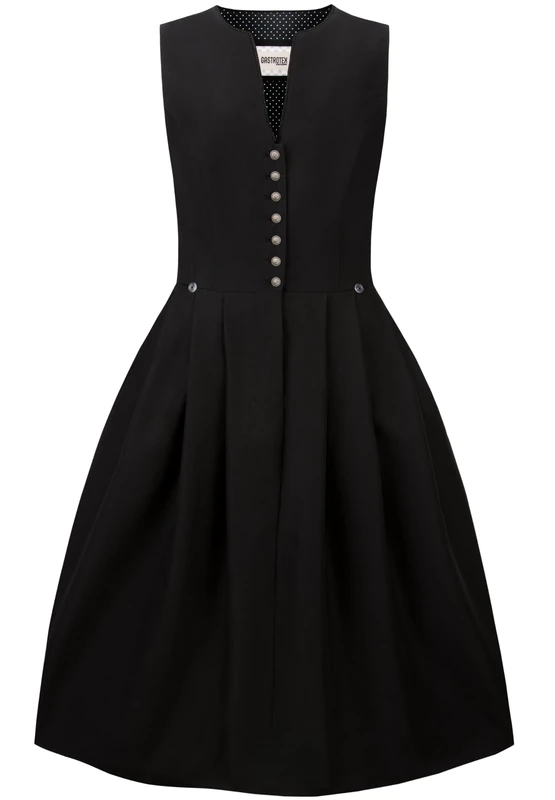 Stockerpoint Women's Elsa Midi Dirndl Without Apron, Black, 18
