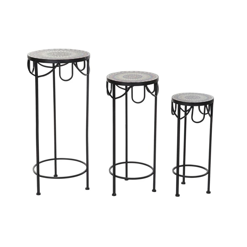 DKD Home Decor Set of 3 Tables, Standard
