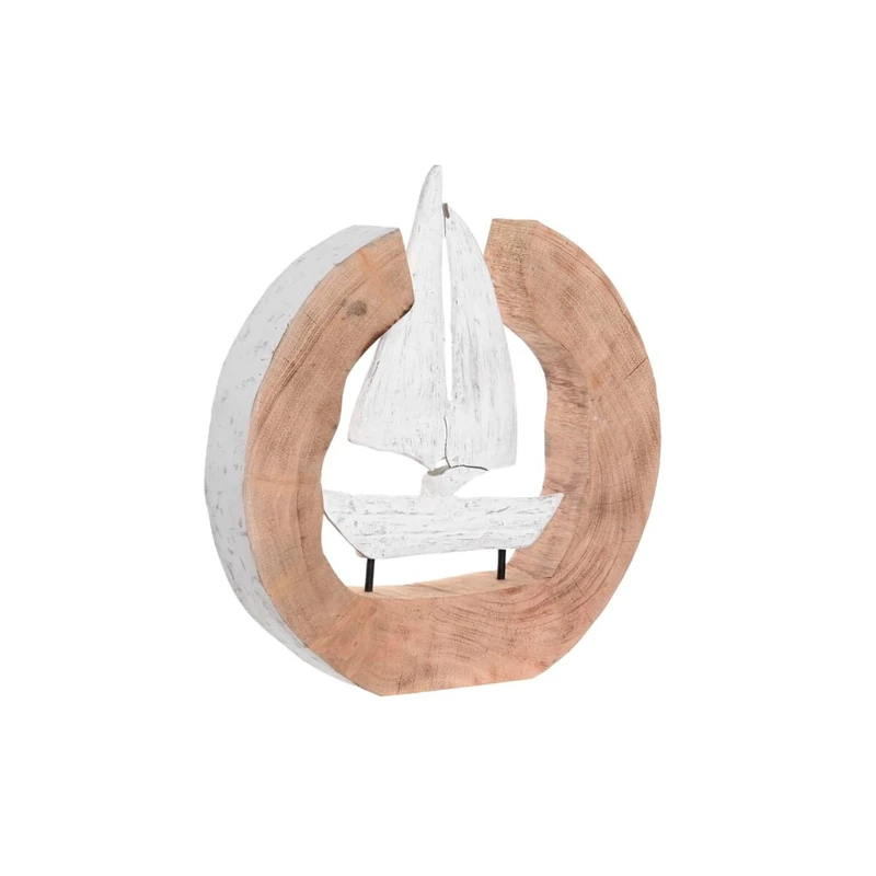 DKD Home Decor Decorative Figure Brown White Resin Mediterranean Mango Wood (36 x 6 x 38 cm) - Image 1