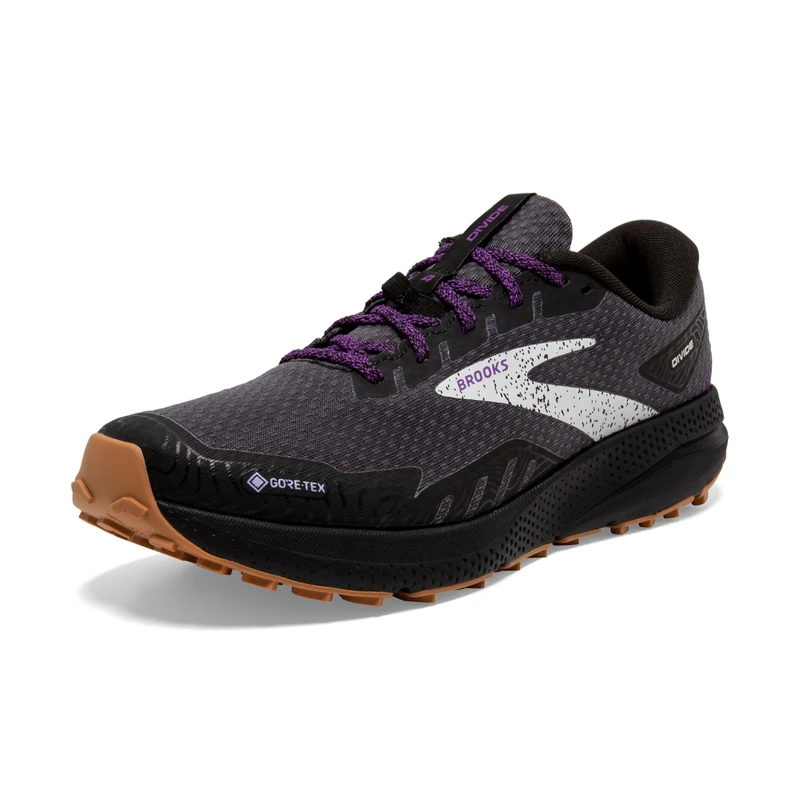 Brooks Divide 4 GTX Women's Trail Running Shoes, Black/Blackened Pearl/Purple - 4 UK