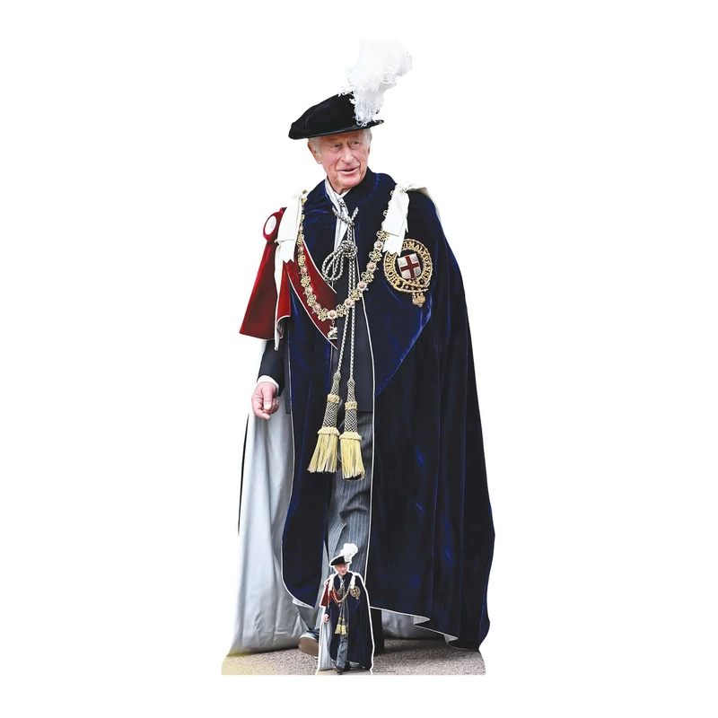 Star Cutouts SC4385 King Charles Coronation Decoration - King Charles III Cardboard Cut Out - Professional Print Quality - With Free Mini King Charles Coronation Cutout