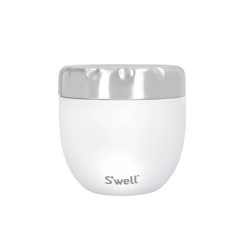 S'well Eats 2-in-1 Food Bowl with Screw-Top Lid, 636ml, Moonstone, Triple-Insulated and Leak-Proof Food Flask for On-The-Go Eating up to 11h Cold/7h Hot, White