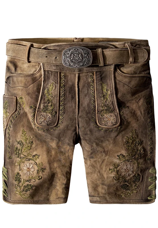 Stockerpoint Franz Men's Traditional Leather Trousers, Uroid Green, 40