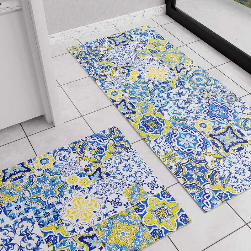PETTI Artigiani Italiani - Kitchen Runner Rug, Vietri Blue, 440 x 52 cm (Rectangular)