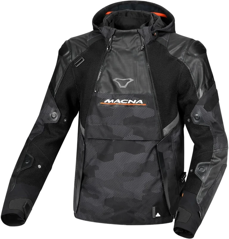 Macna Bradical Motorcycle Jacket, Black/Orange XL