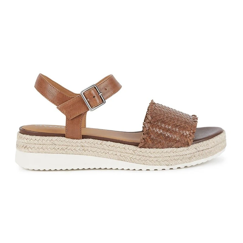 Geox D Eolie F, Women's Wedge Sandal, brown, 5 UK