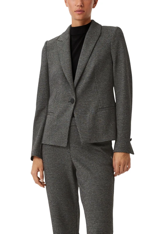 Comma Pepita Blazer, 99r7 Black, 16 - Image 1