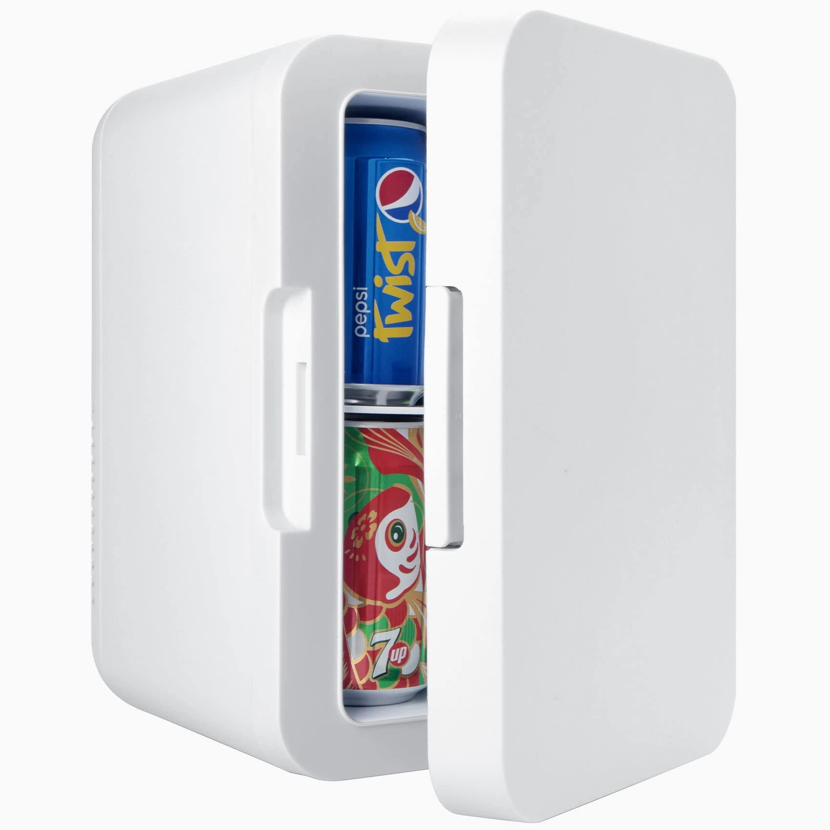 Mini Fridge, 6L / 𝟴 Can, 0℃~66℃, Small Fridge for Bedrooms/Cars/Offices, Cooler and Heater, AC/DC, Drinks, Makeup, Skincare, Food, Drug, White