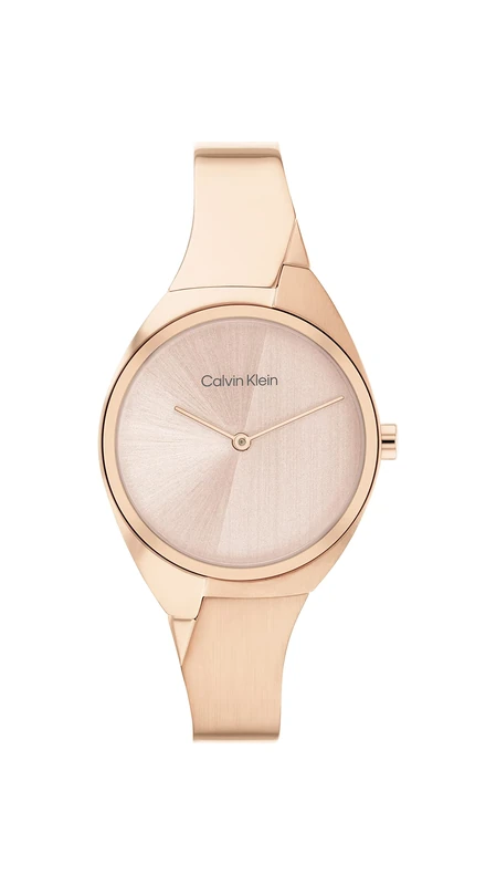 Calvin Klein Analogue Quartz Watch for Women Charming Collection with Carnation Gold Colored Stainless Steel Bracelet - 25200236