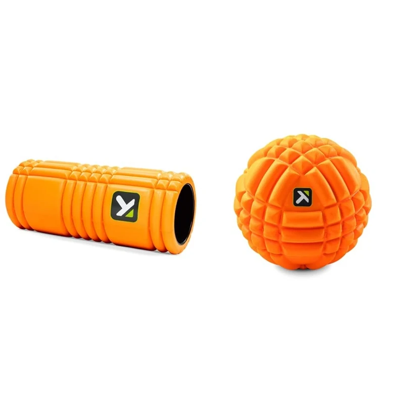 Trigger Point Grid Foam Roller - Orange, one Size 14cm x 33cm & Grid, EVA Foam Roller, Massage Ball to Target Muscle Relief Lightweight and Portable Size, Orange, 5 Inch/13 cm