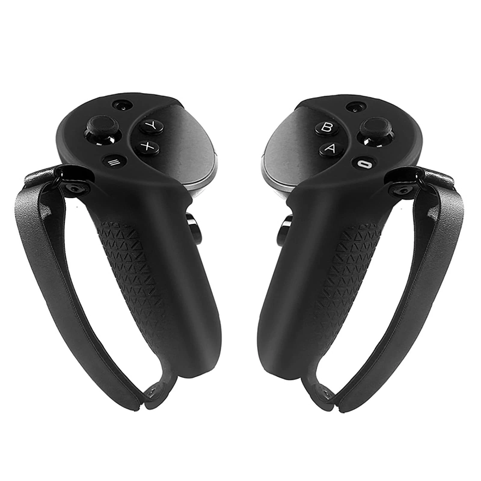 LICHIFIT Handle Grip Cover Silicone Protective Skin for Meta Quest Pro VR Game Handle Replacement Accessories Sleeves with Adjustable Hand Strap Black