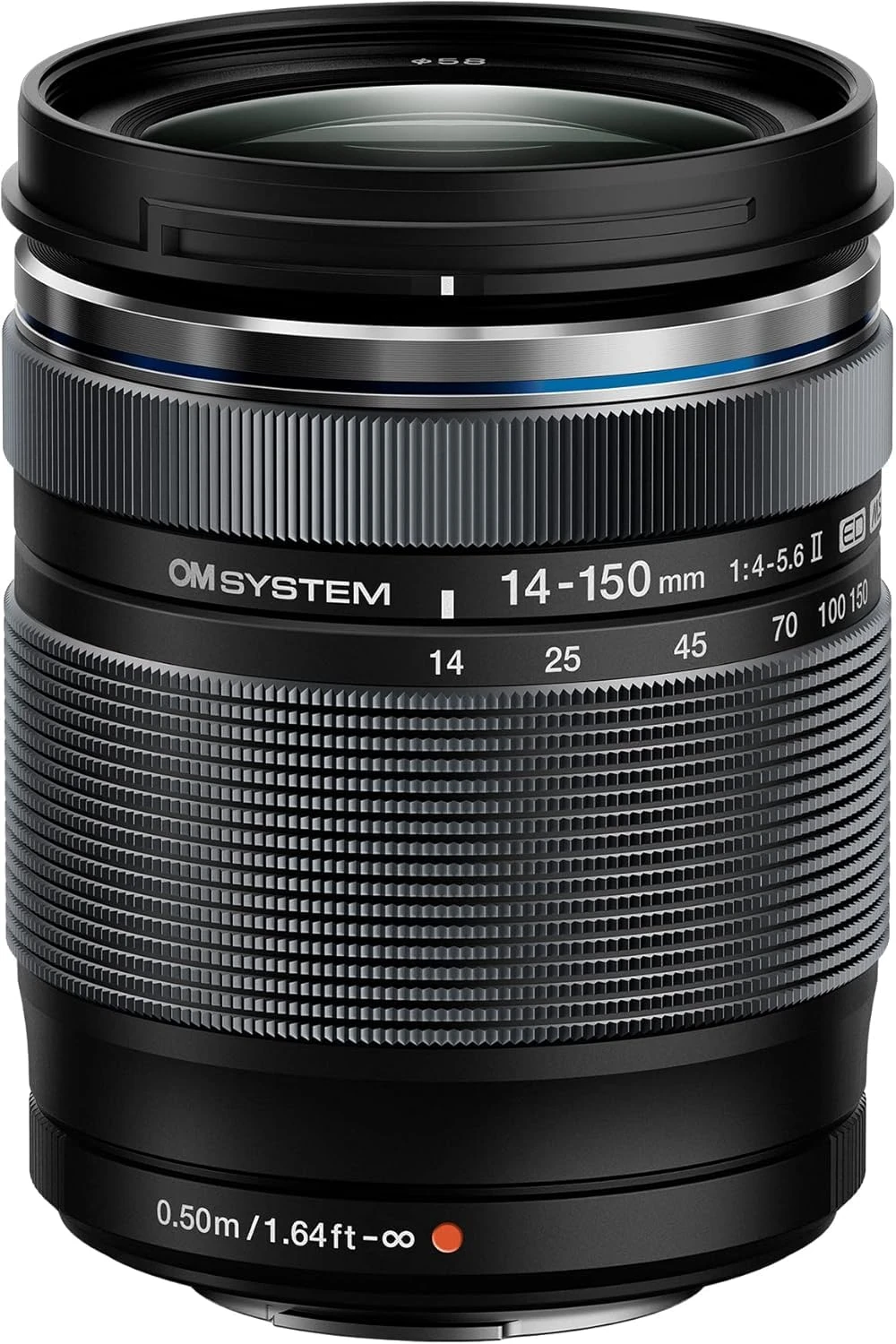 OM SYSTEM M.Zuiko Digital ED 14-150 mm F4-5.6 II Lens, Universal Zoom, Suitable for All MFT Cameras (OM SYSTEM & Olympus OM-D & PEN Models, Panasonic G-Series), Black