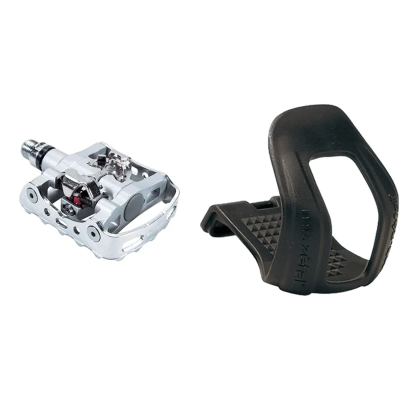 Shimano Pdm324 Single Sided Spd (pack of 2) & Zefal 45 Half Toe-Clips Christophe City Trekking - Large/X-Large, Black