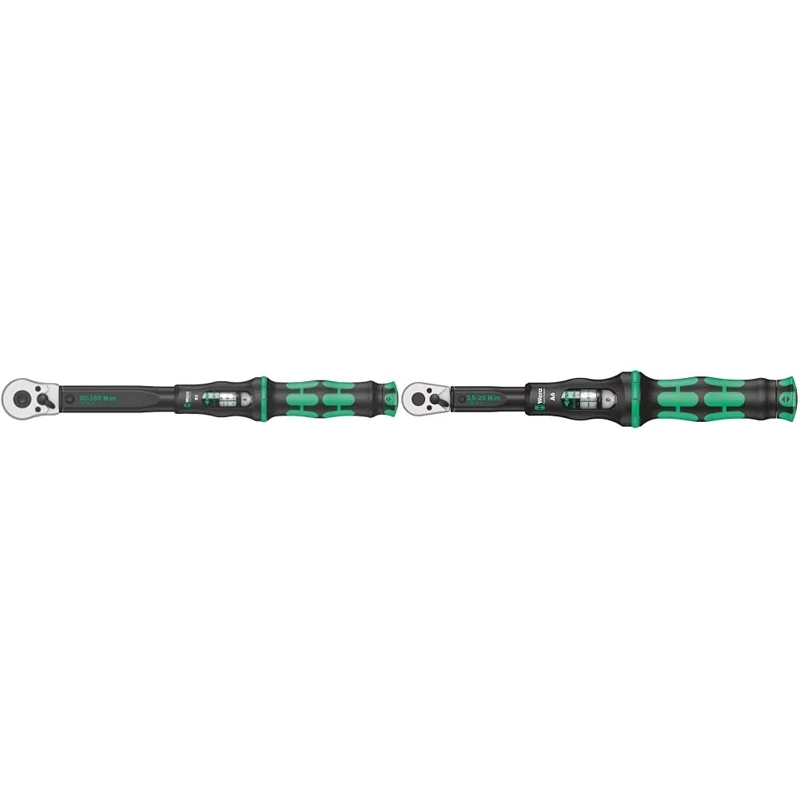 Wera Click Torque B 2 & A 6 Adjustable Torque Wrenches, 3/8" & 1/4" Drive, 20-100 Nm & 2.5-25 Nm