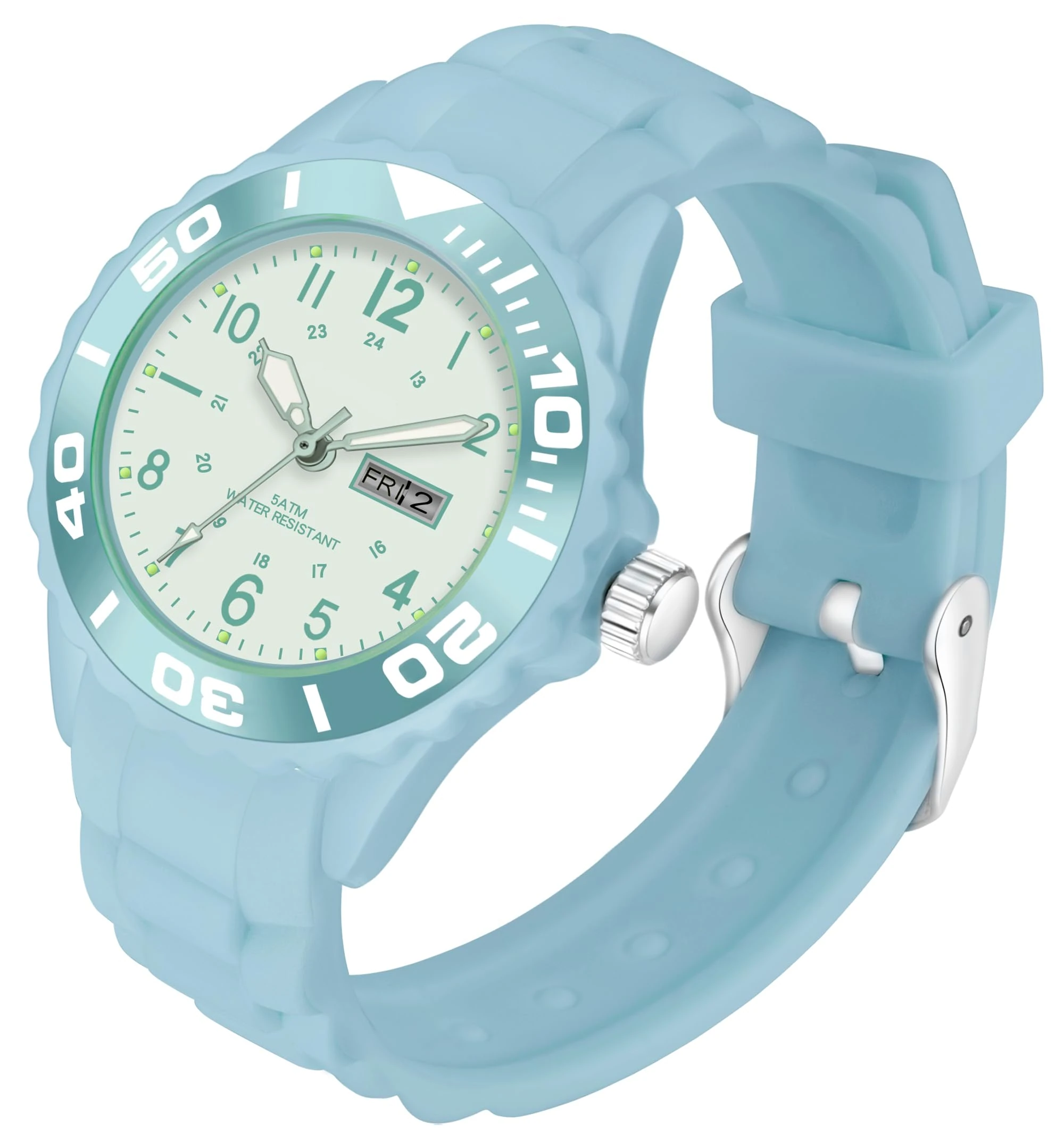 findtime Women's Analogue Waterproof Sport Nurse Outdoor Simple Casual Small Luminous Ladies Wristwatch Silicone Second Hand Watch for Women Girls Teenager