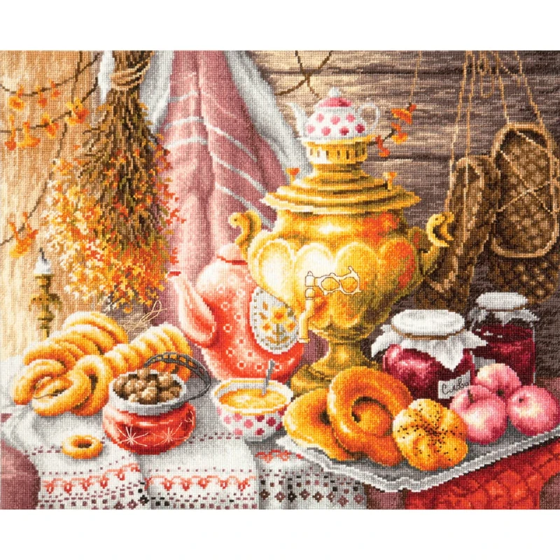 Magic needle 50-09 ZW Teezeit Counted Cross Stitch Kit with Zweigart Edition Cotton Multi-Coloured 40 x 34 cm
