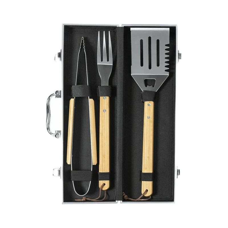 BBQ Utensils 141111 Bamboo 10 Units (3 Pieces) - Image 1