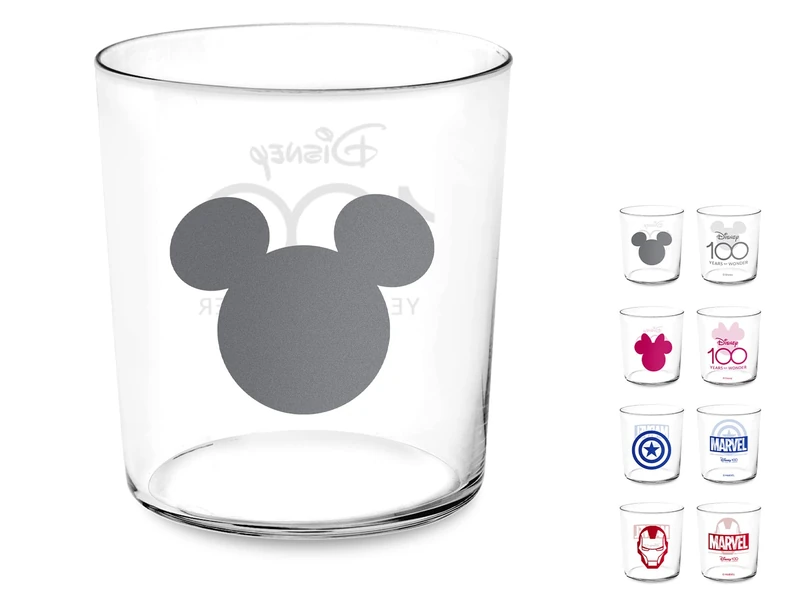 H&H Disney100 Set of 12 Assorted Glass Glasses, 350cc