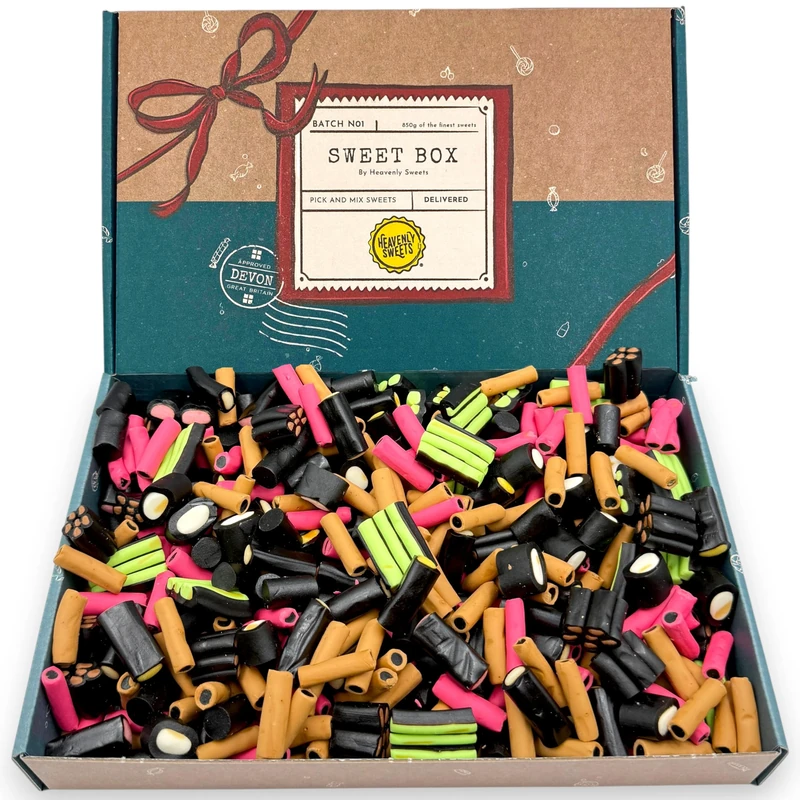 Liquorice Sweets Gift Box | Pick and Mix Allsorts Hamper | Premium Finnish Licorice 850g Assortment | Birthday Valentines Easter Fathers Day | Selection Men Women Adults | Heavenly Sweets