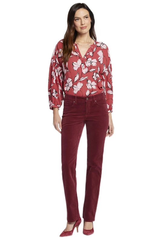 NYDJ Women's Marilyn Straight Jeans, Cranberry Pie, 8