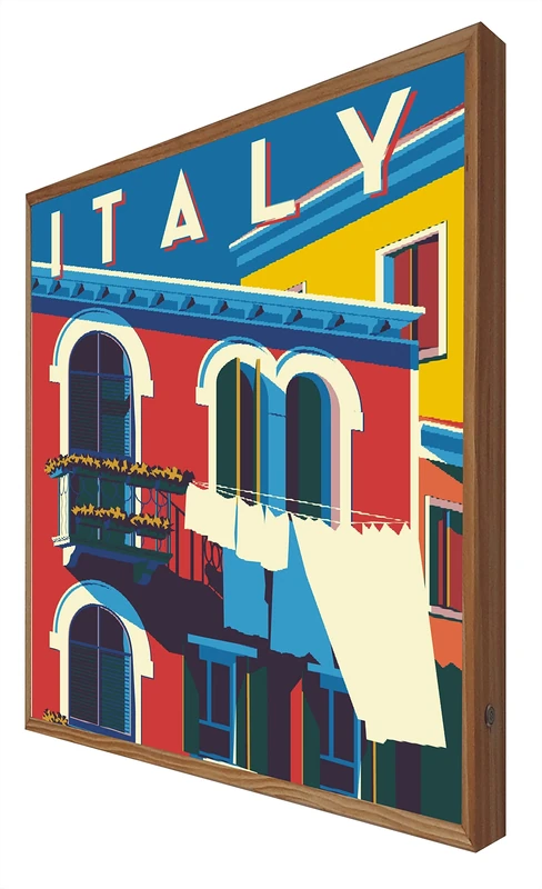 Vintage Illuminated Sign with Light Leds Itali: Travel Series