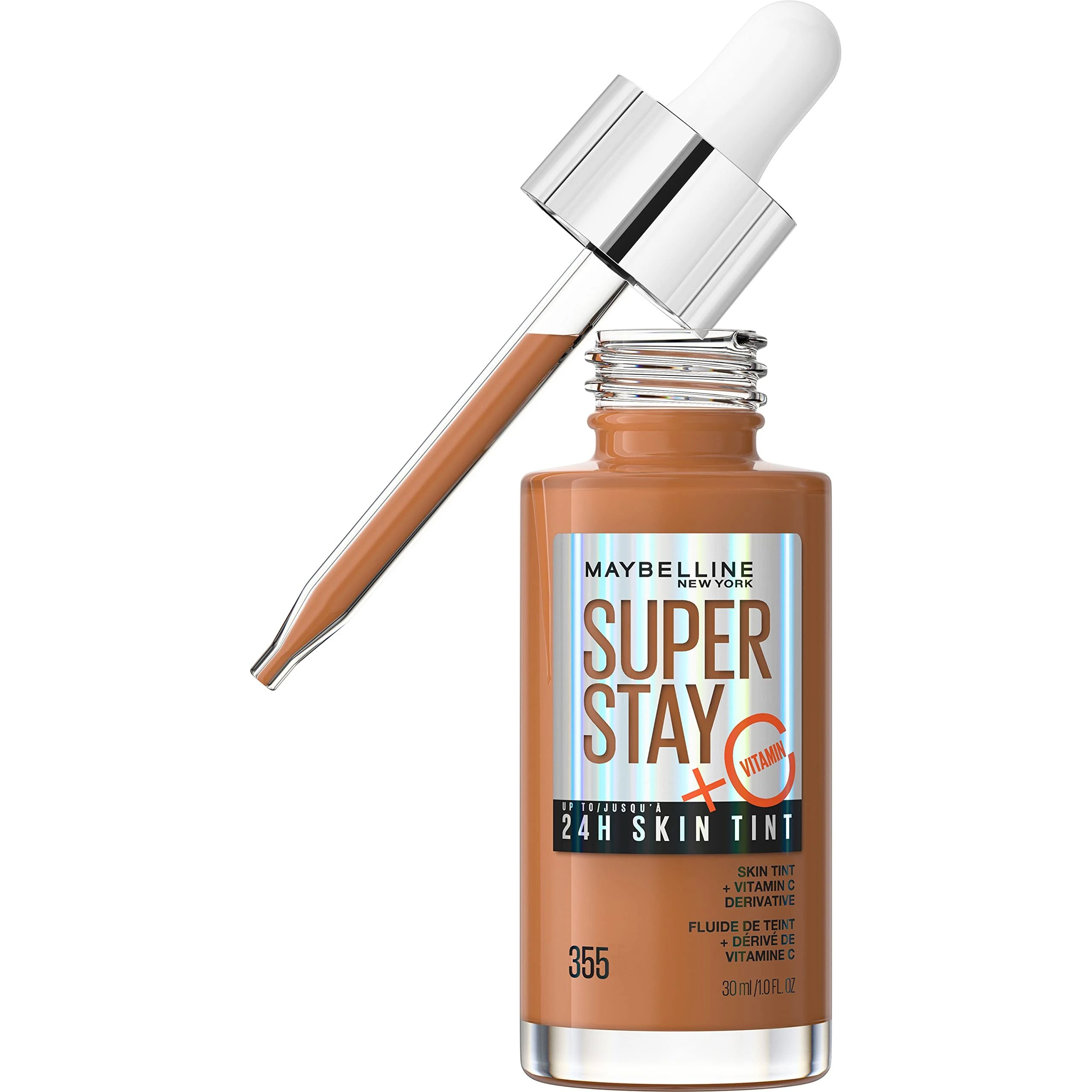MAYBELLINE Maybelline New York Super Stay Up to 24HR Skin Tint Light Medium Radiant Vitamin C Foundation 335 1 Piece Super Stay Tint 355 1oz 0.4542 oz Liqu