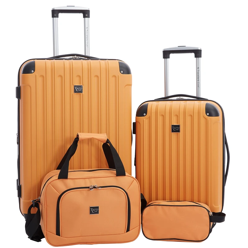 Travelers Club Midtown Hardside 4-Piece Luggage Set, Butterscotch - Image 1