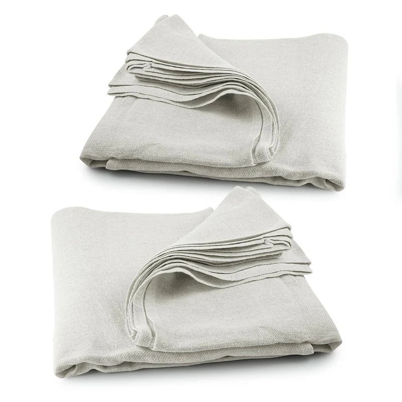 Pack of 2 Laminated Cotton Dust Sheets for Decorating & Painting Size 6 feet x 3 feet | Paint Cover Sheet Backed with Plastic Polythene Sheeting | Drop Cloth for Painting, Furniture, Floor, StairCase