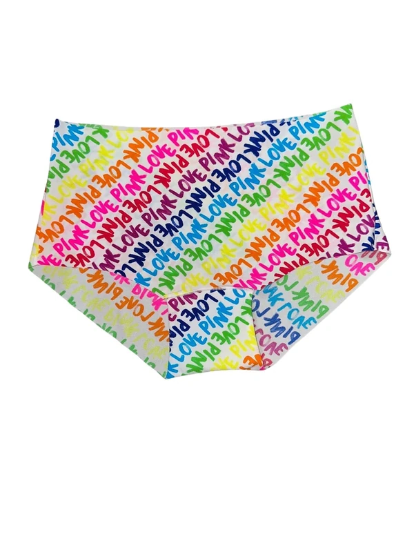 Victoria's Secret Pink No Show Boyshort Underwear/Panty Multicolor New, Multicolor/Rainbow, S