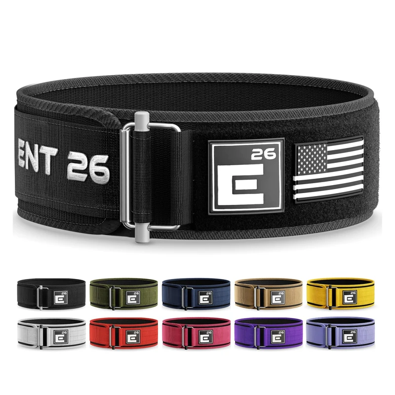 Self-Locking Weight Lifting Belt - Premium Weightlifting Belt for Serious Functional Fitness, Power Lifting, and Olympic Lifting Athletes - Training Belts for Men and Women (Medium, Black Custom - Image 1