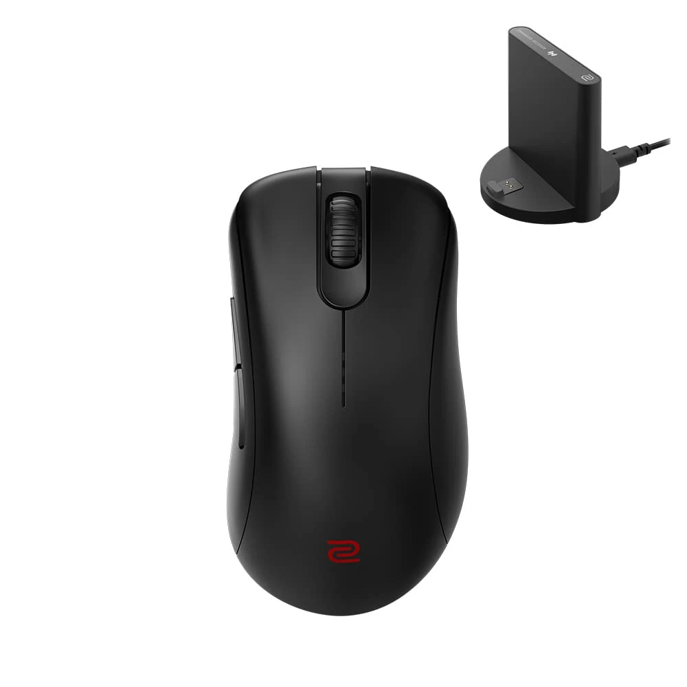 BenQ ZOWIE EC3-CW Wireless Ergonomic Gaming Mouse for Esports | Enhanced Receiver | 24-step Scroll Wheel | Driverless | Matte Black Coating | Small Size